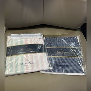 BNWT MEN'S BROOKS BROTHERS TWO (2) PAIR LOT OF WOVEN BOXERS US SIZE MEDIUM (M)